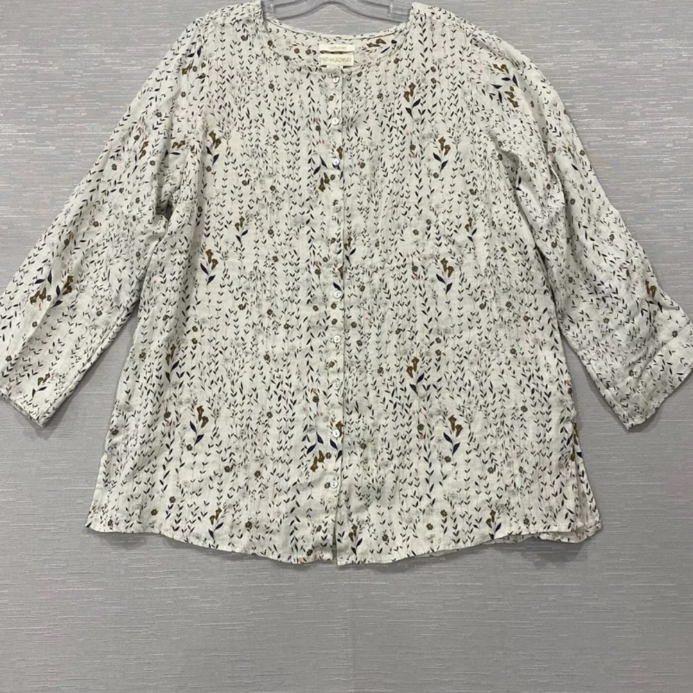 Cynthia Rowley Linen Floral Button Down